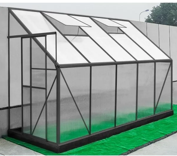 Vægdrivhus poly sort 132x313x227cm